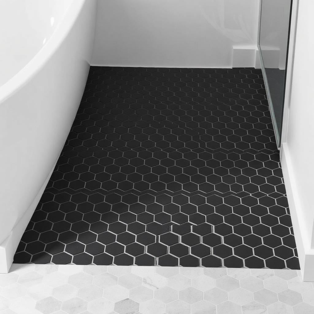 Graphite Hexagon Mosaic Tile